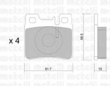 Колодки тормозные задние дисковые комплект Metelli для Mercedes Benz W124 / W126 / W210