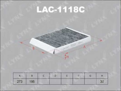 Фильтр салона Lynx для Volvo S80 (2006>) / V70 (2007>) / XC60 (2008>) УГОЛЬНЫЙ
