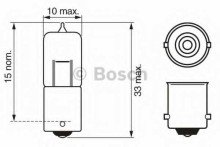 Лампа BOSCH 12V-10W BA9S отличается формой стекла Лампа BOSCH 12V-10W BA9S отличается формой стекла