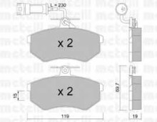 Колодки тормозные передние комплект Metelli для Audi 80 / Passat B3 Колодки тормозные передние комплект Metelli для Audi 80 / Passat B3