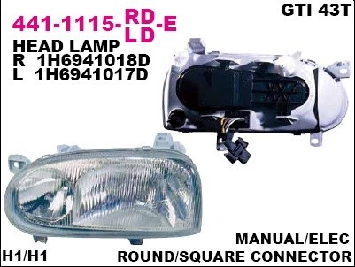 Фара правая Depo для Golf III 2 отражателя гольф