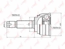ШРУС наружный передний Lynx для Hyundai 22X50X25 ШРУС наружный передний Lynx для Hyundai 22X50X25