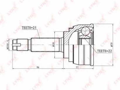 ШРУС наружный передний Lynx для Hyundai 22X50X25