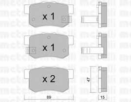 Колодки тормозные задние дисковые комплект Metelli для Honda Accord / Cr-V / Civic