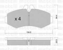 Колодки тормозные передние комплект Metelli для MB Vito 638 96> торм. система Bosch Колодки тормозные передние комплект Metelli для MB Vito 638 96> торм. система Bosch