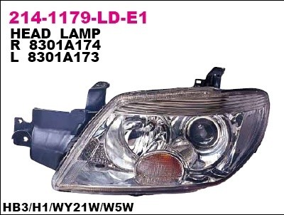 Фара правая Depo для Mitsubishi Outlander [CU] (2003>)