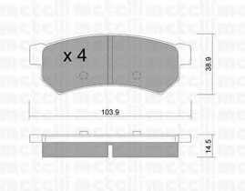 Колодки тормозные задние дисковые комплект Metelli для Chevrolet Lacetti (2004>) ПОСЛЕ 2007 ГОДА