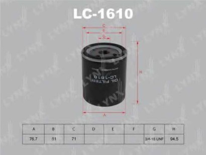 Фильтр масляный Lynx для Ford Focus I / II / III 1.4-1.6
