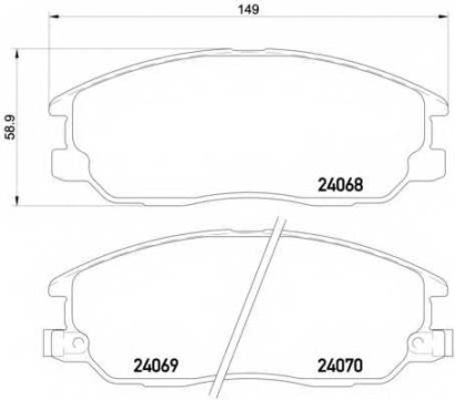 Колодки тормозные передние комплект Textar для Kia Sorento (2003>) USA Торм. система: Mando 149x60x17.3