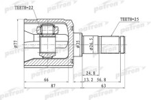 ШРУС внутренний передний Patron для Hyundai Accent (2000>) ШРУС внутренний передний Patron для Hyundai Accent (2000>)