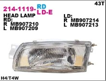 Фара левая Depo для Mitsubishi Lancer 92-96 без эл / регулировки Фара левая Depo для Mitsubishi Lancer 92-96 без эл / регулировки