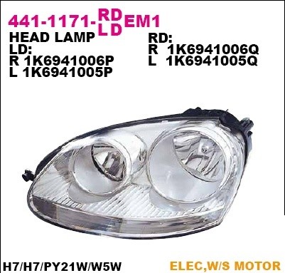 Фара левая Depo для VW Golf V (2004-2009)