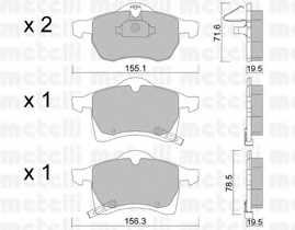 Колодки тормозные передние комплект Metelli для Opel Astra G / H / Meriva / Corsa C / D / Zafira (F75) / B