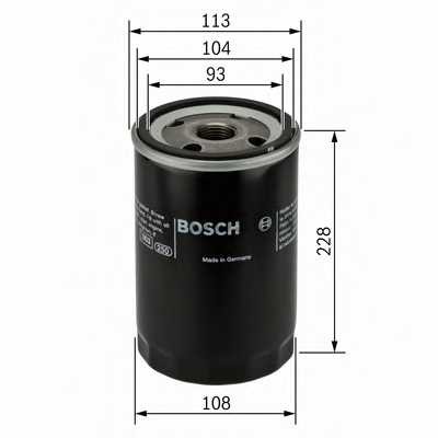 Фильтр масляный BOSCH для Iveco Eurostar / Eurotech D=107mm / M 30x2 / H=232mm (x2)