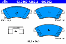 Колодки тормозные передние комплект ATE для Chevrolet Cruze / Opel Astra J R15 Колодки тормозные передние комплект ATE для Chevrolet Cruze / Opel Astra J R15