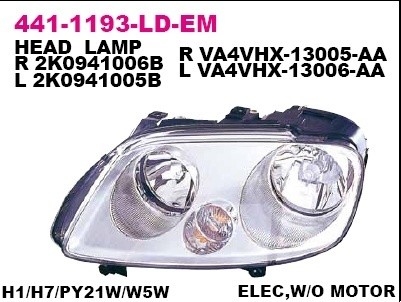 Фара правая Depo для VW Touran (2003>) ДО 2007 ГОДА Visteon Caddy (2009-2010)