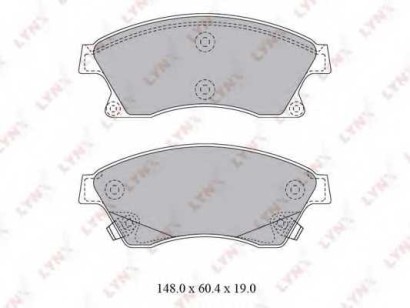 Колодки тормозные передние комплект Lynx для Chevrolet Cruze / Opel Astra J R15