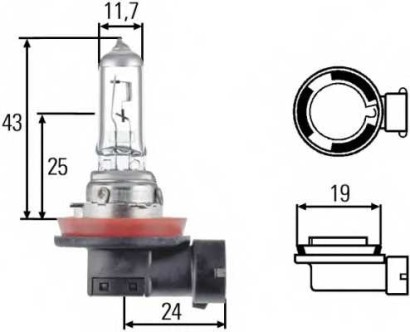 Лампа Hella H11 12V-55W Стандартная, PGJ19-2