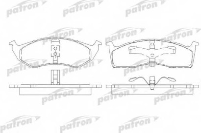 Колодки тормозные передние комплект Patron для Voyadger, Caravan, Intrepid 96>