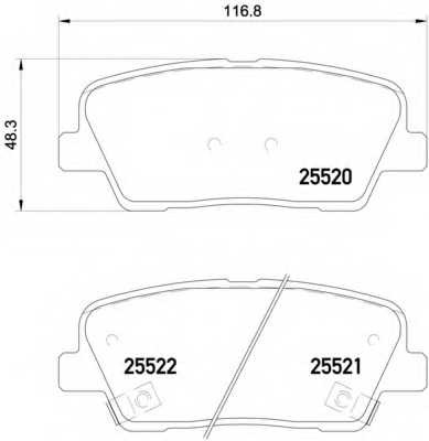 Колодки тормозные задние дисковые комплект Textar для Kia Mohave (2009>) / Hyundai Santa FE (CM)