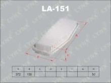 Фильтр воздушный Lynx для Toyota PREVIA,RAV-4 II 00> Фильтр воздушный Lynx для Toyota PREVIA,RAV-4 II 00>