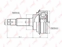 ШРУС наружный передний Lynx для Toyota Carina E (1992-1997) 23x56x26 / БЕЗ КОЛЬЦА ABS