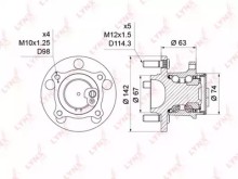 Ступица задняя Lynx для Mazda 3 (BK) (2002-2009) Mazda 5 (CR) (2005>) Ступица задняя Lynx для Mazda 3 (BK) (2002-2009) Mazda 5 (CR) (2005>)