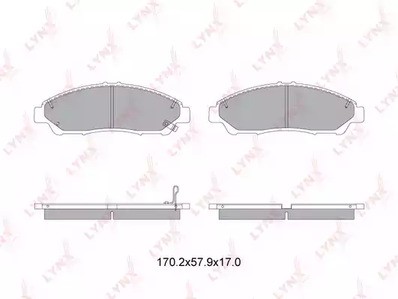 Колодки тормозные передние комплект Lynx для Honda Pilot (2008>) / Acura MDX (2007>)