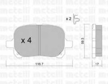 Колодки тормозные передние комплект Metelli для Lexus RX 300 (1998-2001) Колодки тормозные передние комплект Metelli для Lexus RX 300 (1998-2001)