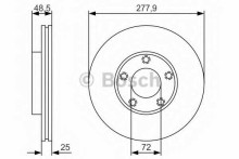 Диск тормозной передний вентилируемый BOSCH для Mazda 3 (BL) (2009>) 278 мм Диск тормозной передний вентилируемый BOSCH для Mazda 3 (BL) (2009>) 278 мм
