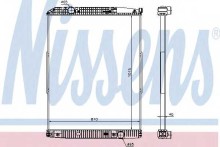 Радиатор основной Nissens для MB Actros 1015x808x52 / без рамки Радиатор основной Nissens для MB Actros 1015x808x52 / без рамки