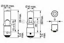 Лампа BOSCH H6W 12V-6W Лампа BOSCH H6W 12V-6W