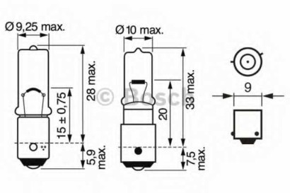 Лампа BOSCH H6W 12V-6W
