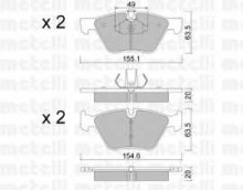 Колодки тормозные передние комплект Metelli для BMW 1-СЕРИЯ E82 / E88 (2007-2013) Колодки тормозные передние комплект Metelli для BMW 1-СЕРИЯ E82 / E88 (2007-2013)