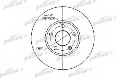 Диск тормозной передний не вентилируемый Patron для Audi 100 C4 / A4 B5 / A6 C4 288x15x5