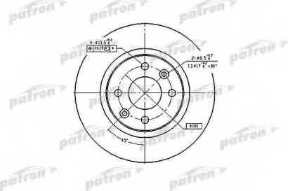 Диск тормозной передний вентилируемый Patron для Renault Logan (2005>) / R19 / Clio / Megane 259x20.7x4