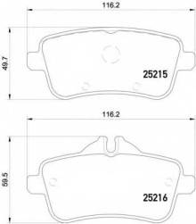 Колодки тормозные задние дисковые комплект Textar для Mercedes Benz W166 M-Klasse (ML) (2011>)