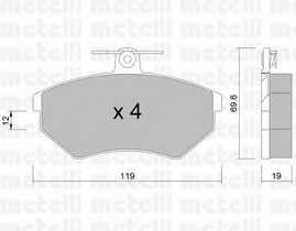 Колодки тормозные передние комплект Metelli для VW Golf II / III / Passat B3 / B4