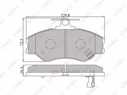 Колодки тормозные передние комплект Lynx для Hyundai H100 93-00 P 2.4 / 2.5D, 2.5D