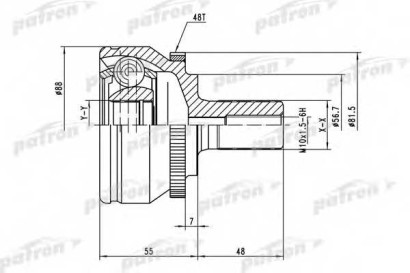 ШРУС наружный передний Patron для Volvo S60 (2000-2009) / V70 (2001-2006) 33x57x36