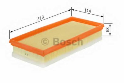 Фильтр воздушный BOSCH для Berlingo (2002>) / 307 (2001-2007) / SX4 (2006>) 315x113x61