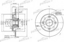 Диск тормозной задний Patron для Citroen C4 (2005>) / Peugeot 207 (2006>) С ПОДШИПНИКОМ Диск тормозной задний Patron для Citroen C4 (2005>) / Peugeot 207 (2006>) С ПОДШИПНИКОМ