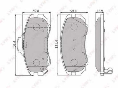 Колодки тормозные передние комплект Lynx для Kia Sportage 04> / Hyundai Tucson 04>