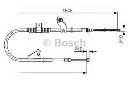 Трос стояночного тормоза правый BOSCH для 4007 (2008>)