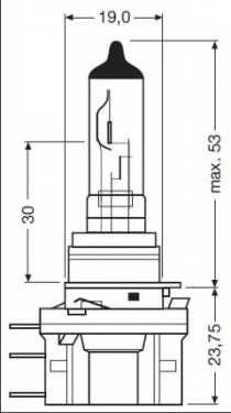 Лампа Osram H15- 55W / 15W