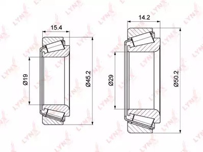 Подшипник ступицы (комплект) Lynx для Audi 100 / 200 / 80 / A4 / A6 91-98