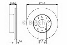 Диск тормозной передний вентилируемый BOSCH для Fiat Ducato (2002-2006) 280x24, 5Х118 Диск тормозной передний вентилируемый BOSCH для Fiat Ducato (2002-2006) 280x24, 5Х118
