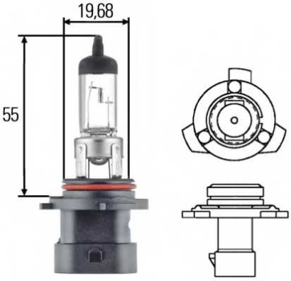Лампа Hella HB4A 12V-51W ПРЯМОЙ ЦОКОЛЬ - HB4A P22d