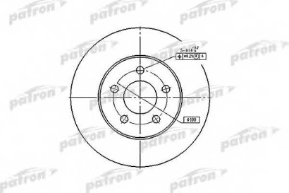 Диск тормозной передний вентилируемый Patron для Chrusler Voyager 96-01 R14