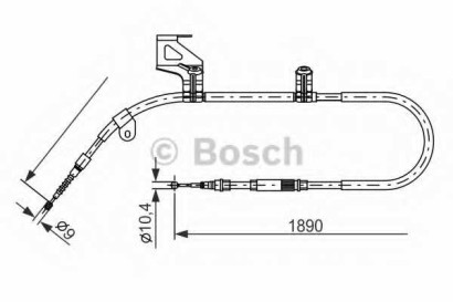 Трос стояночного тормоза левый BOSCH VW Passat [B5]